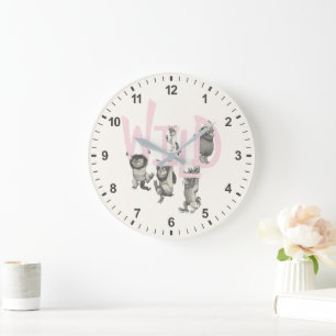 WILD   Wild Things and Max - Pink Large Clock