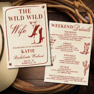 Wild Wild Wife Bachelorette And Weekend Itinerary  Invitation