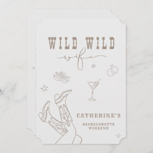 Wild Wild Wife Bachelorette Invitation 