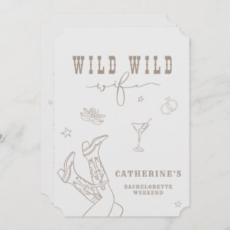 Wild Wild Wife Bachelorette Invitation 