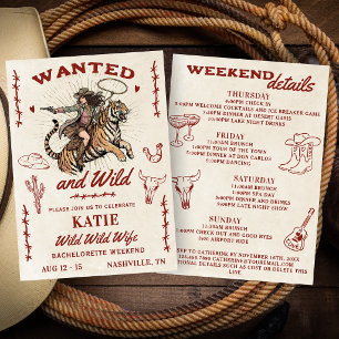 Wild Wild Wife Bachelorette Weekend Itinerary  Invitation