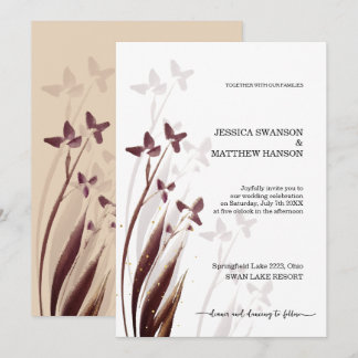 Wild & Wine-Stained Watercolor Floral Invitation