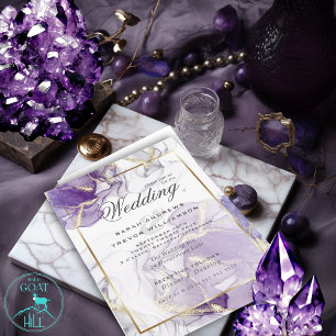 Wild Wisteria Gold Abstract Invitation
