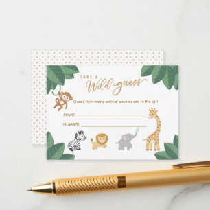 WILD with Excitement Safari Theme Take a Guess Car Enclosure Card