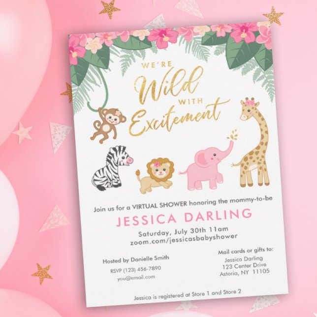Wild with Excitement VIRTUAL baby shower Invitation (Creator Uploaded)