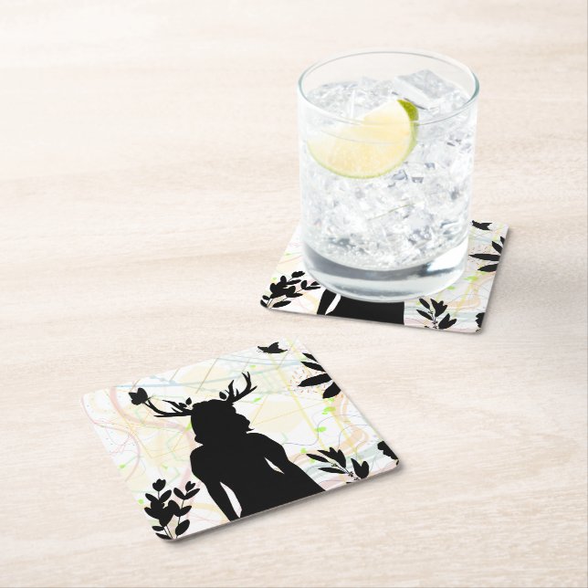 Wild With Nature Square Paper Coaster (Insitu)