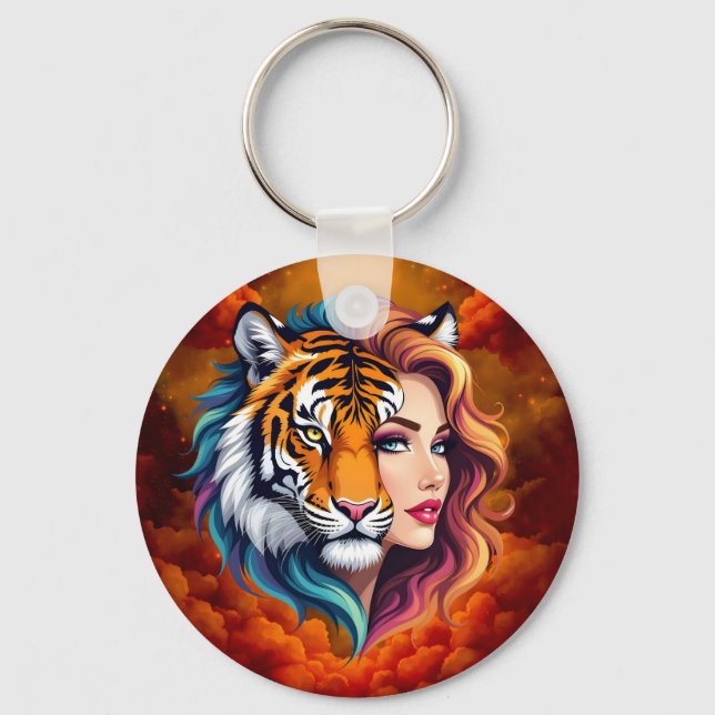 Wild Within – Tiger Spirit Goddess.  Key Ring (Front)
