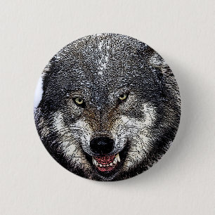 Wild Wolf 6 Cm Round Badge