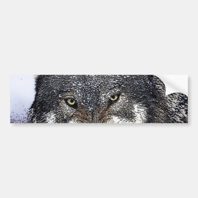 Wild Wolf Bumper Sticker (Front)
