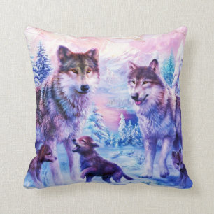 Wild Wolf Family Cushion