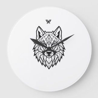 Wild Wolf Graphic | Vintage Wilderness Wolf T-Shir Large Clock