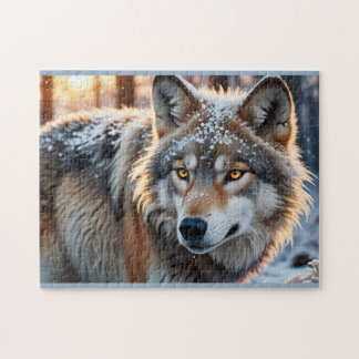 Wild wolf in the winter jigsaw puzzle