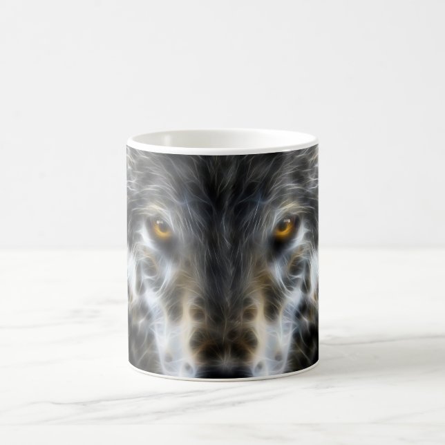 Wild Wolf Inspirational Portrait Coffee Mug (Center)