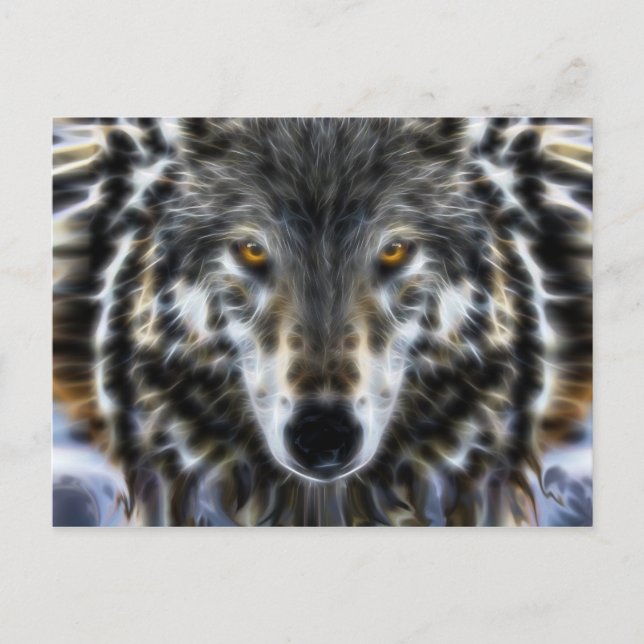Wild Wolf Inspirational Portrait Postcard (Front)