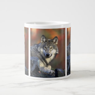 wild wolf large coffee mug