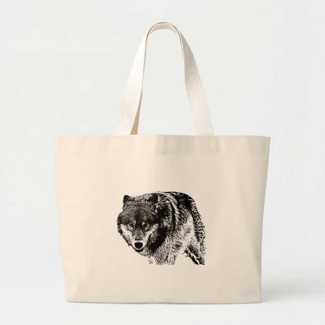 Wild Wolf Large Tote Bag (Front)