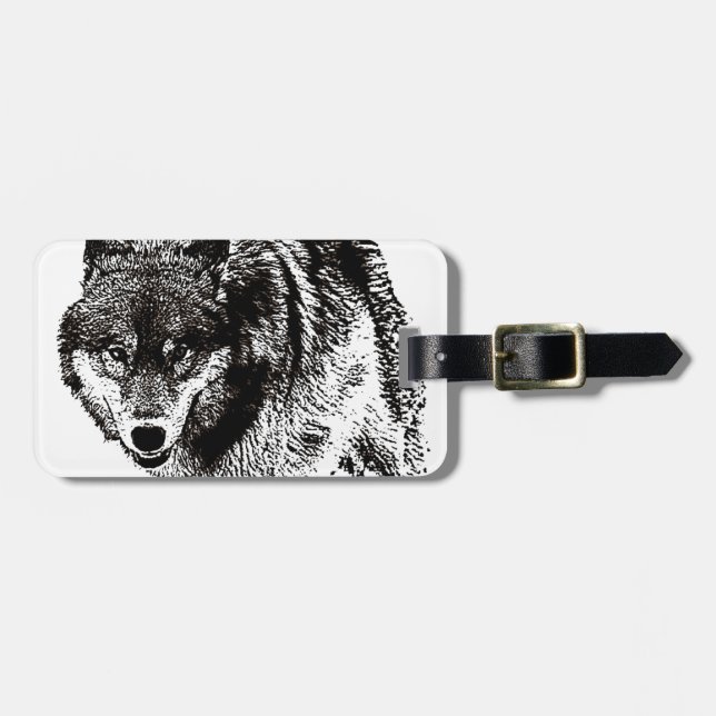 Wild Wolf Luggage Tag (Front Horizontal)