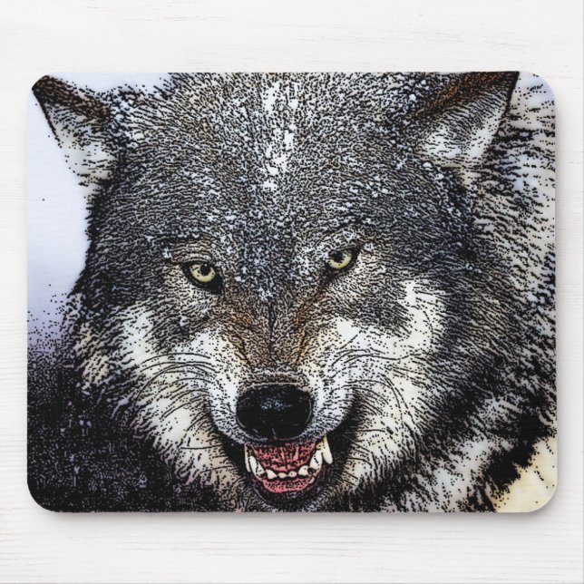 Wild Wolf Mouse Pad (Front)