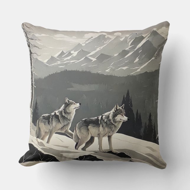 wild wolf pillow (Front)