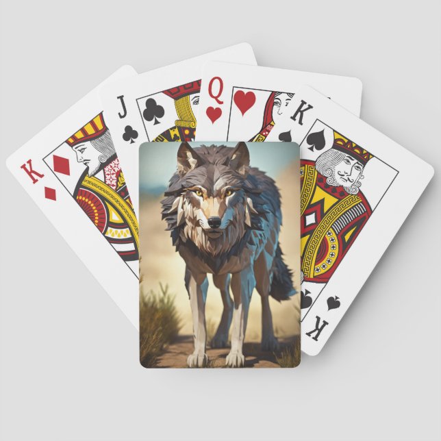 wild wolf  playing cards (Back)
