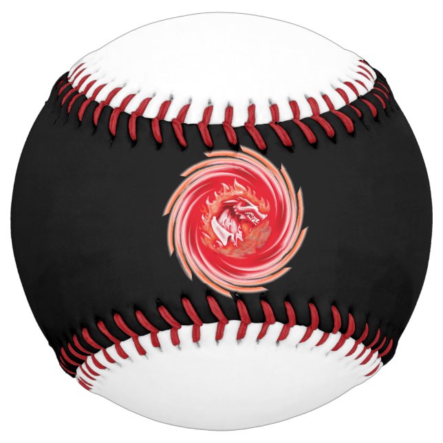 Wild Wolf Whirling black and white softball (Front)