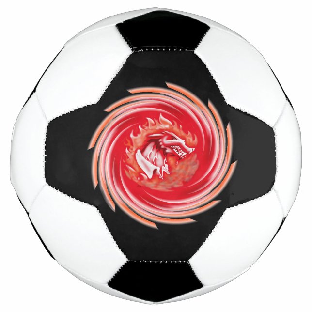 Wild Wolf Whirling black soccer ball (Front)