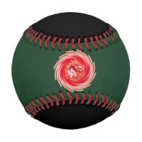 Wild Wolf Whirling green and black baseball
