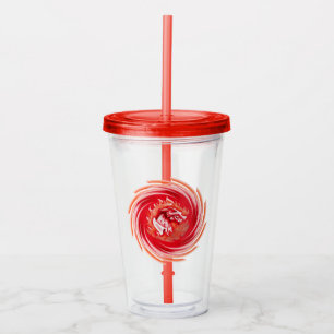 Wild Wolf Whirling red acrylic tumbler