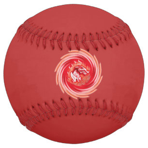 Wild Wolf Whirling red softball