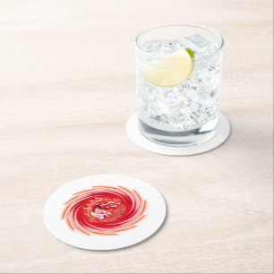 Wild Wolf Whirling white round drink coasters
