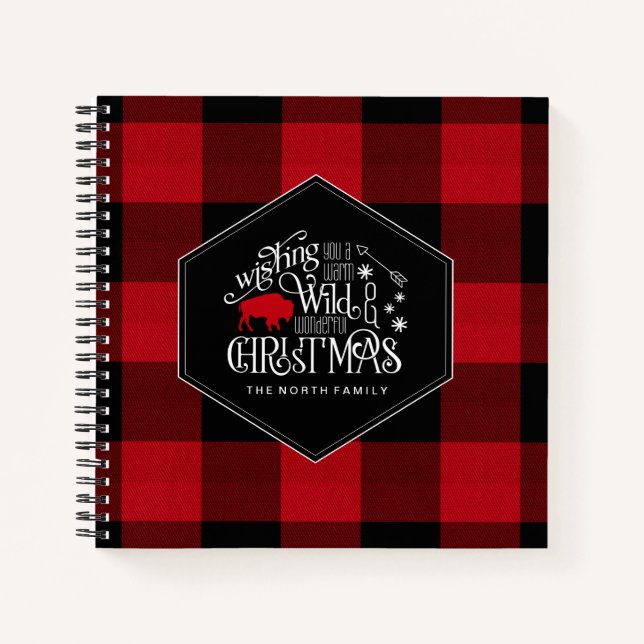 Wild Wonderful Christmas Red Buffalo Plaid ID604 Notebook (Front)