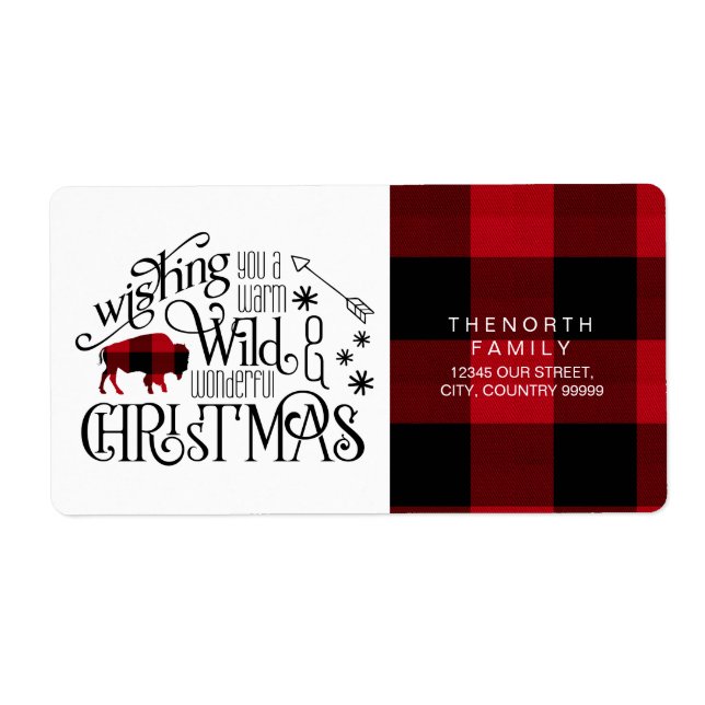 Wild Wonderful Christmas Red & White Buffalo ID604 (Front)