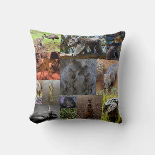 Wild Wonders: Captivating Australian Photo Collage Cushion
