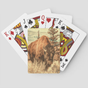 Wild Woodland Bison Playing Cards