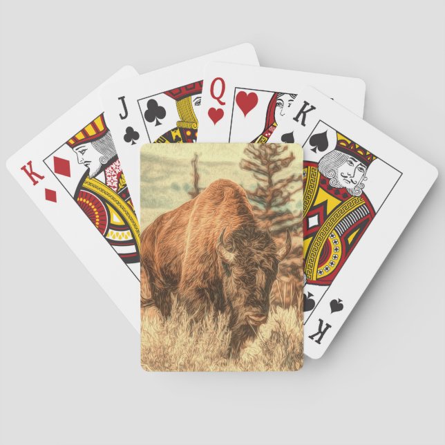 Wild Woodland Bison Playing Cards (Back)