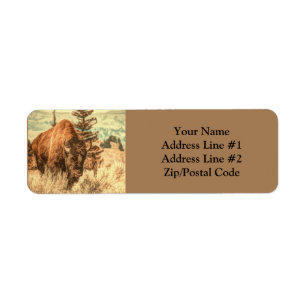 Wild Woodland Bison Return Address Label