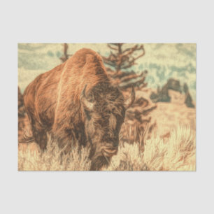 Wild Woodland Bison Tissue Paper