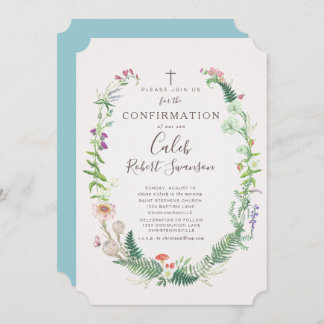 Wild Woodland Flowers Confirmation Invitation