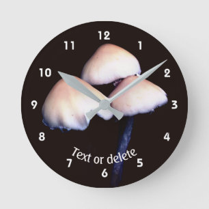 Wild Woodland Mushrooms Nature Personalized  Round Clock