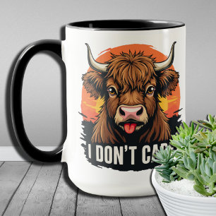 Wild & Woolly I Don’t Care Cute Highland Cow Mug