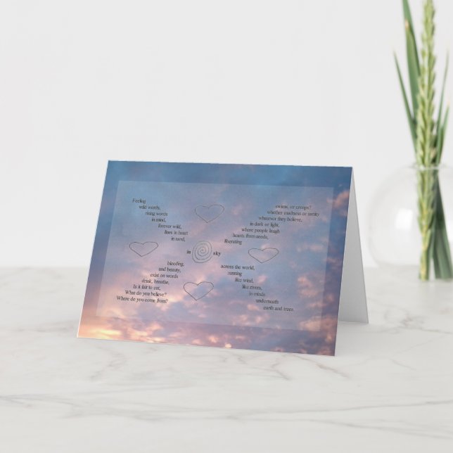 Wild Words Sunset Sky Photo Word Art Greeting Card (Front)