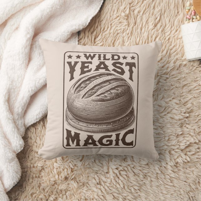 Wild Yeast Magic Sourdough Bread Baking Enthusiast Cushion (Blanket)