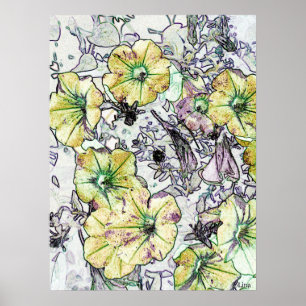 Wild Yellow Flowers by Lina 2013 Poster