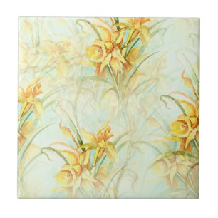 Wild Yellow Flowers Ceramic Tile