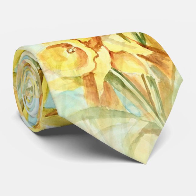 Wild Yellow Flowers Tie (Rolled)