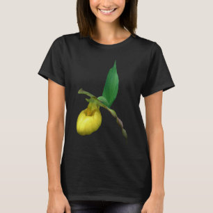 Wild Yellow Lady Slipper Orchid Flower T-Shirt