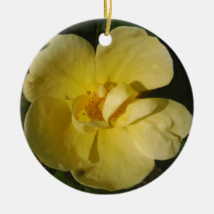 Wild Yellow Rose Ceramic Ornament