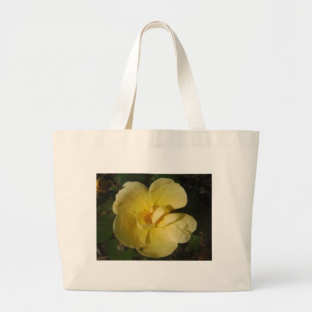 Wild Yellow Rose Large Tote Bag (Front)