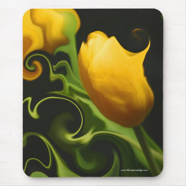 Wild Yellow Tulip Nature Surreal Mouse Pad (Front)