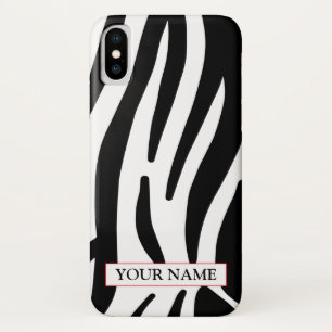 Wild Zebra Print with Name Case-Mate iPhone Case